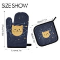 thumbnail image 2 of Yayeee Oven Mitts and Pot Holder Set of 2 Heat Resistant Kitchen Gloves Baking Hot Pad, Orange Cat Planet, 2 of 5
