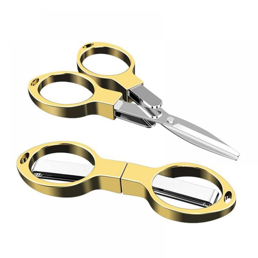 Creative Folding Camping Stainless Steel Scissors Keychain Scissor Mini Cutter 