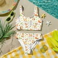 thumbnail image 6 of CCRFTGI Girls Swimsuits Size 6-7 Two Piece Sets Swimming Bikini Set Beach Holiday Girls Bathing Suit Cute Summer Animal Print Girls Fashion Swim Suit Kids Bikini Swimwear Beige 5-6 Years, 6 of 9