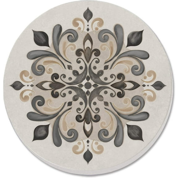 Absorbent Stone Beverage Coasters - Set of 4 - Mandala 8