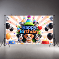 thumbnail image 3 of Cute Dog Theme Birthday Banner Puppy Party Decor Colorful Design Happy Birthday Banner for Kids Party Indoor Celebration, 3 of 9