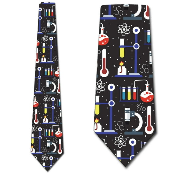 Chemistry Ties Mens Science Neckties Chemistry Equipment Tie by Three Rooker