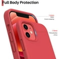 thumbnail image 4 of Shockproof Liquid Silicone Designed for iPhone 12 Case and iPhone 12 Pro Case Gel Rubber Full Body Protection Anti-Shock Cover Case Drop Protection 6.1inch- Red, 4 of 11