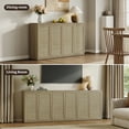 thumbnail image 5 of SICOTAS 30.51" Wide Rattan Sideboard Buffet Cabinet, Farmhouse Accent Storage Credenza with Adjustable Shelves & Feet for Living Room, Entryway, Foyer - Amber Oak, 5 of 10