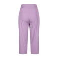 thumbnail image 6 of UVEASISHA High Waisted Capris for Women Cropped Dress Pants Office Work Pants Casual Summer Capri Pants with Pockets Purple XL, 6 of 7