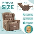 thumbnail image 4 of MEETWARM Power Swivel Rocking Glider Recliner Chair with Heat and Vibration, Electric Rocker Nursery Reclining Chair, Wingback Tufted Upholstered Recliner for Living Room, Type-C & USB Ports (Brown), 4 of 8