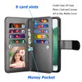 thumbnail image 3 of TakFox For Samsung Galaxy S22 /S22 Plus Wallet Case,[9 Card Slots] PU Leather ID Credit Holder Folio Flip [Detachable] Kickstand Magnetic Phone Cover,Black, 3 of 7