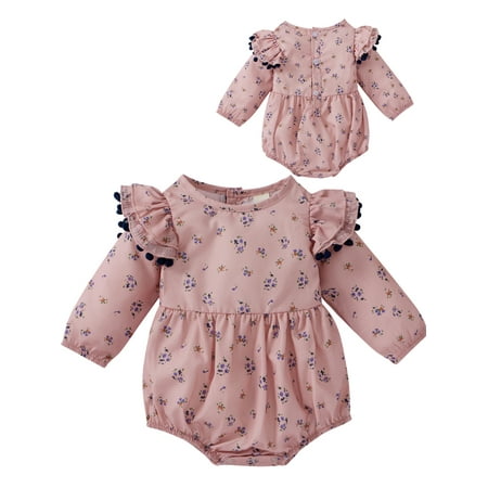 

Clearance ! Newborn Toddler Girls Long Sleeve Floral Romper Bodysuit Jumpsuit Outfits Clothes