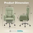 thumbnail image 2 of Genpo Cross Legged Office Chair, Criss Cross Desk Chair with Wheels, Green Teddy Fleece Big and Tall Reclining Office Chair 500lbs with Foot Rest, Reversible Armrests & Wide Seat, 2 of 6