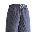 thumbnail image 4 of hlysgo Swim Shorts for Men Elastic Waist Loungewear Lightweight Breathbable Short Pj Sleeping Comfy Cozy Shorts with Pockets Dark Blue,M, 4 of 5