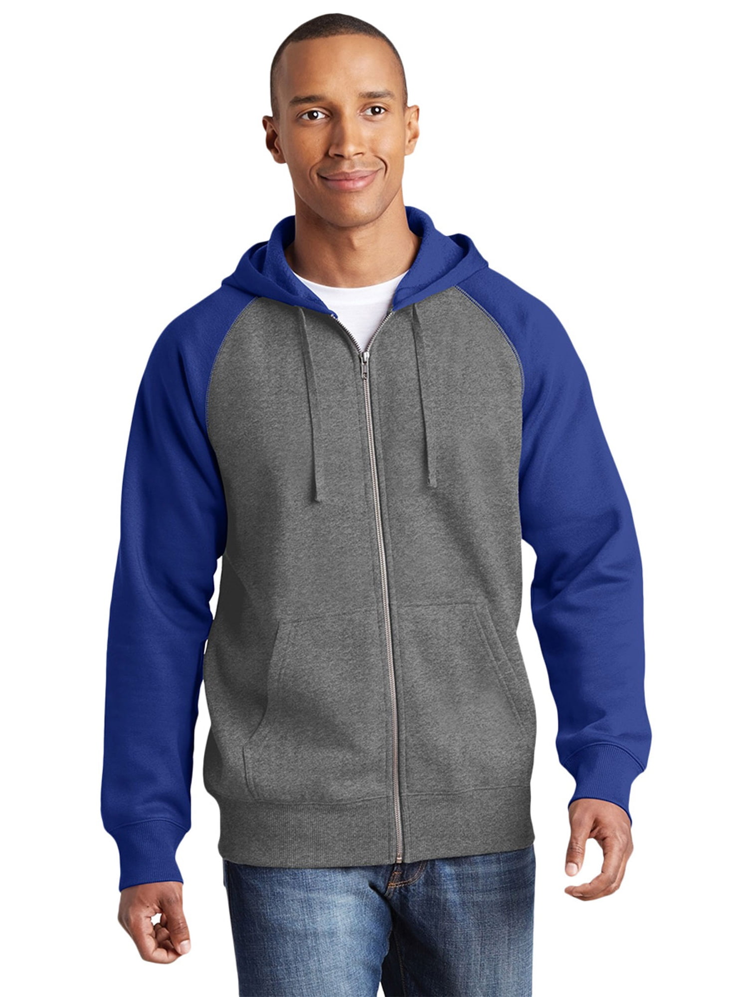 SportTek SportTek Men's Raglan Colorblock Hooded Jacket Walmart