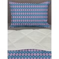 thumbnail image 3 of Geometric Comforter & Sham Bedding Set, Bohemian Inspired Modern Symmetric Rhombuses, 3 pcs Duvet Set Microfiber Filling Quilt, 5 Sizes, Lilac Dark Turquoise, by Ambesonne, 3 of 4