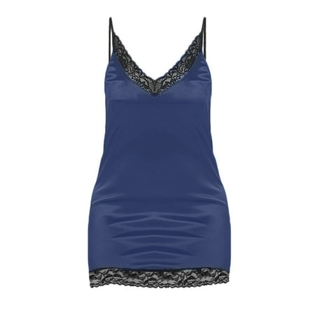 HYSYSB Nightgowns for Women balconette Bras for Women nighty for Women spaghetti Strap Nightgown womens Nighte Dress Plus Size Sexy Lace Lingerie Nightwear Sleepskirt chemise for Women Blue 5XL