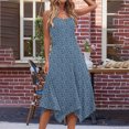 thumbnail image 4 of Ovzne Robes Grande Taille pour Femmes Rondes Robe d'Été Robe Imprimée Sans Manches avec Poche Ourlet Irrégulier Col Rond Robe de Vacances Imprimée Liquidation, 4 of 5