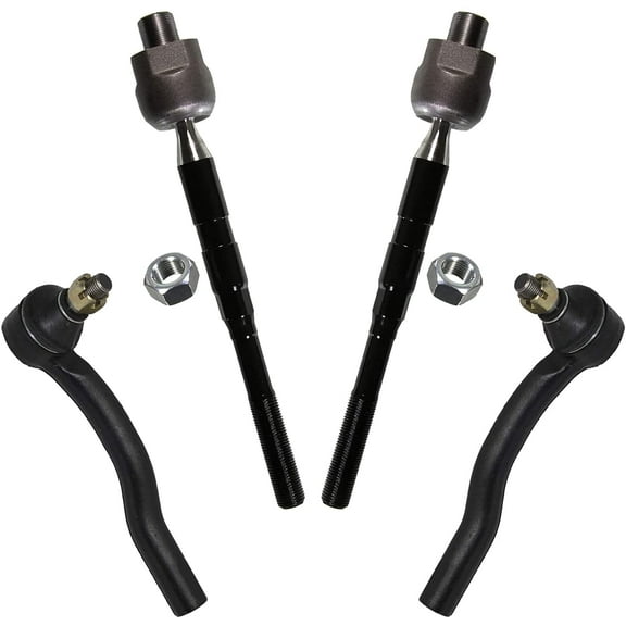 Detroit Axle - 4 Front Tie Rods for Nissan Armada Titan Infiniti QX56 QX80 Inner and Outer Tie Rod Ends Replacement