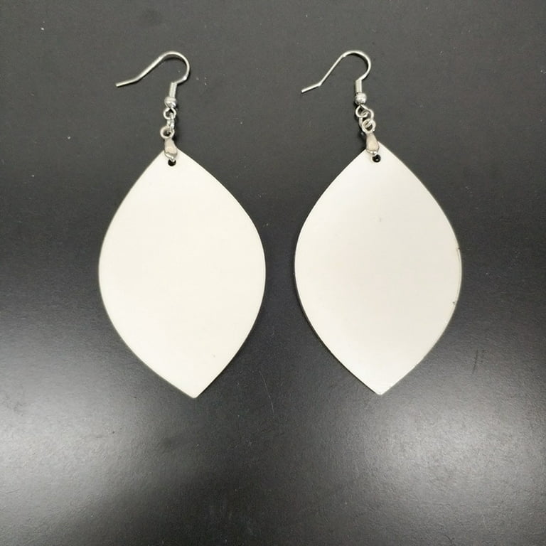 6 Pairs Handmade Wooden Sublimation Blanks Earring MDF Sublimation Printing Dangle Earrings for