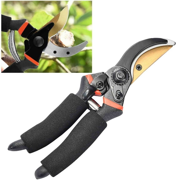 Pruning Shears for Gardening, 8.3" Bypass Pruning Shears for Garden, Heavy-Duty Garden Clippers, Tree Trimmers and Rose Pruning Shears, with Soft Cushioned Handle