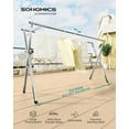 thumbnail image 2 of Clothes Drying Rack, Heavy-Duty Laundry Drying Rack, 45.7-63.4 Inches Extendable, Foldable Freestanding Airer, Stainless Steel, for Indoor Outdoor Use, Dove Gray ULLR901E01, 2 of 6