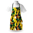 thumbnail image 3 of Modern Art Apron Trippy Dimensional Geometric and Triangles Abstract Futuristic Design, Unisex Kitchen Bib Apron with Adjustable Neck for Cooking Baking Gardening, Yellow Dark Green, by Ambesonne, 3 of 3