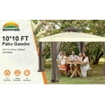 thumbnail image 4 of 10'x10' Gazebo Outdoor Canopy Tent with Curtains and Shelter for Patio,Beige, 4 of 7