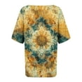 thumbnail image 5 of Teissuly Women's Casual Retro Style Casual Printed Short Sleeve Blouse V-Sleeve Blouse/Shirt, 5 of 5