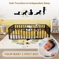 thumbnail image 3 of Bellemave Montessori Toddler Playful Twin Size Fence Rails Metal Floor Bed with Lockable Door, Black, 3 of 9