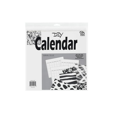 DIY Calendar 12x12 14 Month Blank White