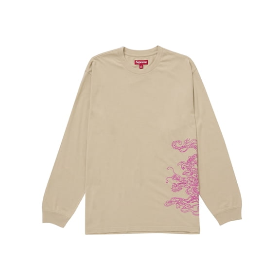 Supreme Men's Dragon Embroidered L/S Top Khaki, from StockX