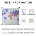 thumbnail image 6 of Acheng  Throw Pillow Cover Map of The World Watercolor Global Map Abstract Art Splatters Paint Purple Decor Lumbar Pillow Case Cushion for Sofa Couch Bed,Set of 2 White, 6 of 6