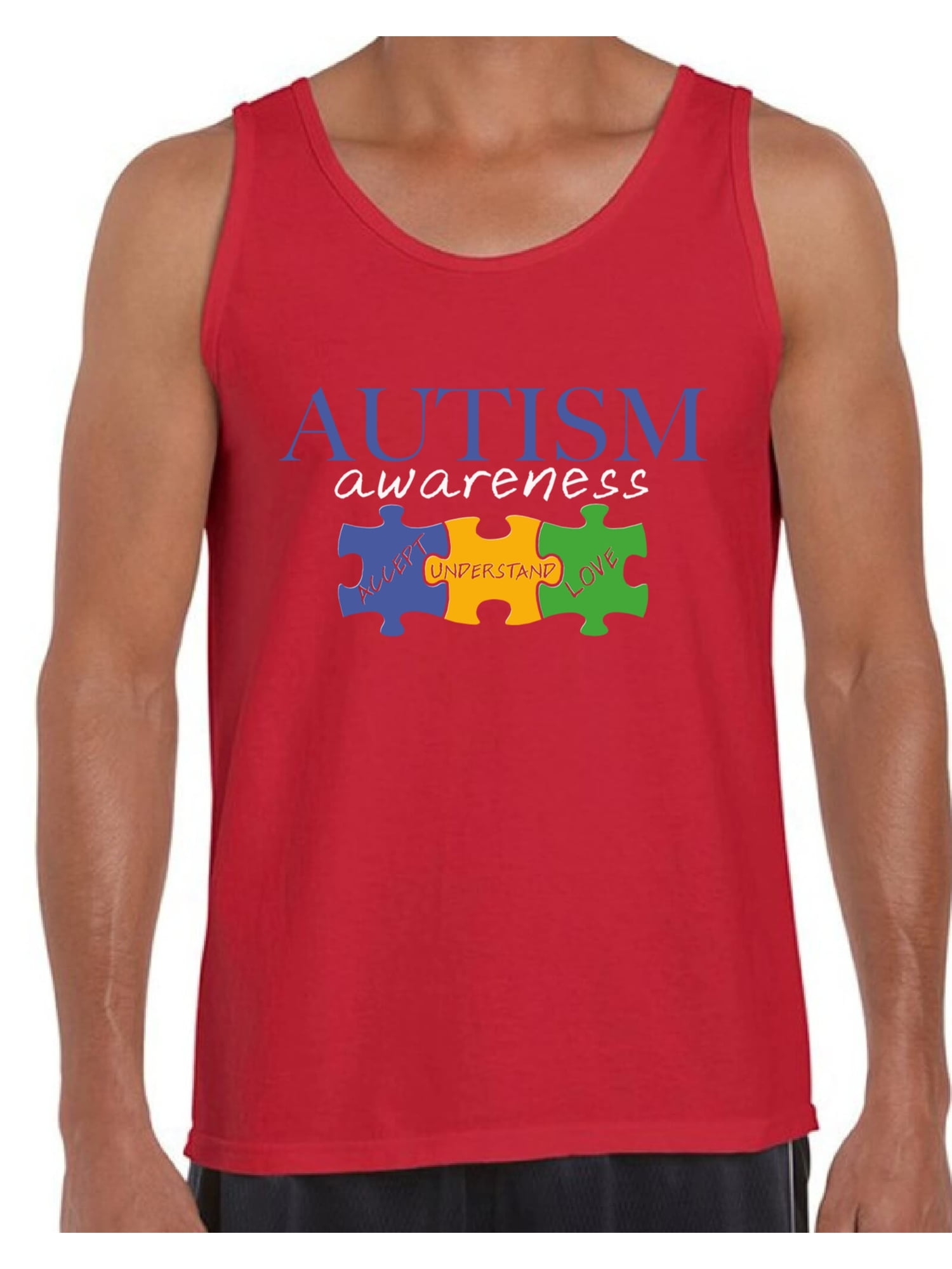 Blue Autism Flag Women's Tank Top Autism Awareness Month Tee