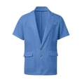 thumbnail image 4 of TrendOFT Mens Suit Sets Casual Formal Jackets And Shorts Two Piece Blazer Set Wedding Party Business Wear Blue XXL, 4 of 7