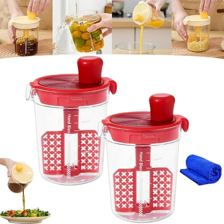

Manual Egg Mixing Cup with Scale 2 colors 400ml Manual Egg Mixer Cup with Scale Line Hand Blender Homemade Dipping Sauce Blender DIY Homemade Dipping Sauce Kitchen Manual Mixing Tool (Red-2)