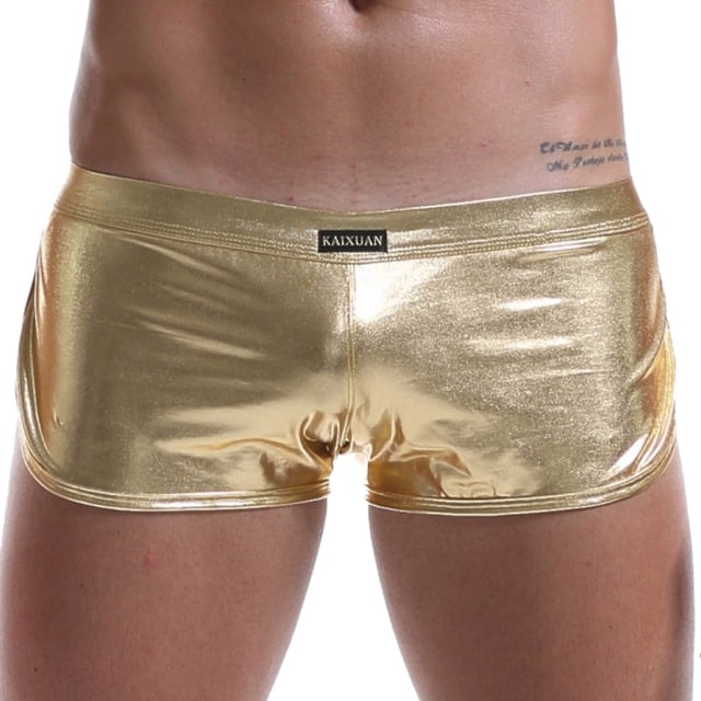 Calzoncillos bóxer de cuero para hombre, ropa interior Sexy, pantalones cortos de charol Fridja nalpqowj13103