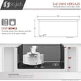 thumbnail image 2 of Stylish Undermount 25" Graphite Black Single Bowl Workstation Kitchen Sink with 4 accs S-612WN, 2 of 17
