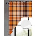 thumbnail image 2 of Orange Black Check Swag Valances for Windows, Small Curtains Drapes, Farmhouse Buffalo Plaid Rustic Kitchen Window Curtains Over Sink Rod Pocket Window Treatment Valance for Bedroom/Bathroom 56"x36", 2 of 5