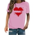 thumbnail image 2 of POTETI Womens Valentines Shirts Women Tee Shirts Long Sleeve,Women Short Sleeve Valentine's Day Gifts for Wife Pink Tees Casual Crew Neck Heart Print Tops, 2 of 4
