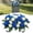 Blue, variant on Purple & White 36-Artificial Flower Cemetery Saddle, Elegant Remembrance Grave Rose Arrangement, Weatherproof Cemetery Flower Saddle for Headstone Decorations