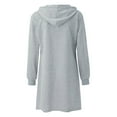 thumbnail image 6 of Daznico Women's Slim Fit Hoodie Dress - Long Sleeve High Waist Pullover with Pocket, Casual Streetwear Printed Sweatshirt,Zip Up Hoodie Women,Zip Up Sweatshirt Women,Color: Grey Size: S, 6 of 9