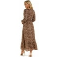 thumbnail image 2 of Women Spring Autumn French Style Chiffon Loose Slimming Long-Sleeved Round-Neck Printed Dress, 2 of 7