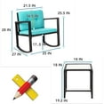 thumbnail image 6 of FDW 3 Pieces Wicker Rocking Bistro Conversation Set Chairs Outdoor with Cushions and Glass Coffee Table,Blue, 6 of 7