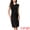 Black, variant on Women's Sleeveless Belted Notched V Neck Pencil Dress M Black