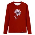 thumbnail image 4 of EQWLJWE Chandails à Manches Longues pour Femmes T-Shirt d'Été Mode T-Shirt de Printemps pour Femmes à Manches Longues Imprimé Col Rond T-Shirt Décontracté Hauts Vêtements d'Automne pour Femmes, 4 of 6