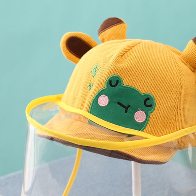 Baby Sun Hat Face Visor Baby Face Shield Baby Sun Hat Adjustable Baby Sun Hat Cute Cartoon Infant Outdoor Removable Face Visor Shield For Droplet Dust Yellow