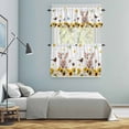 thumbnail image 6 of Pig Animal Kitchen Curtains Valances and Tiers Set of 3 Yellow Sunflower Daisy Bird Butterfly Field Summer Tier Curtains and Valance with Rod Pocket for Small Windows, 27.5"x36", 6 of 9