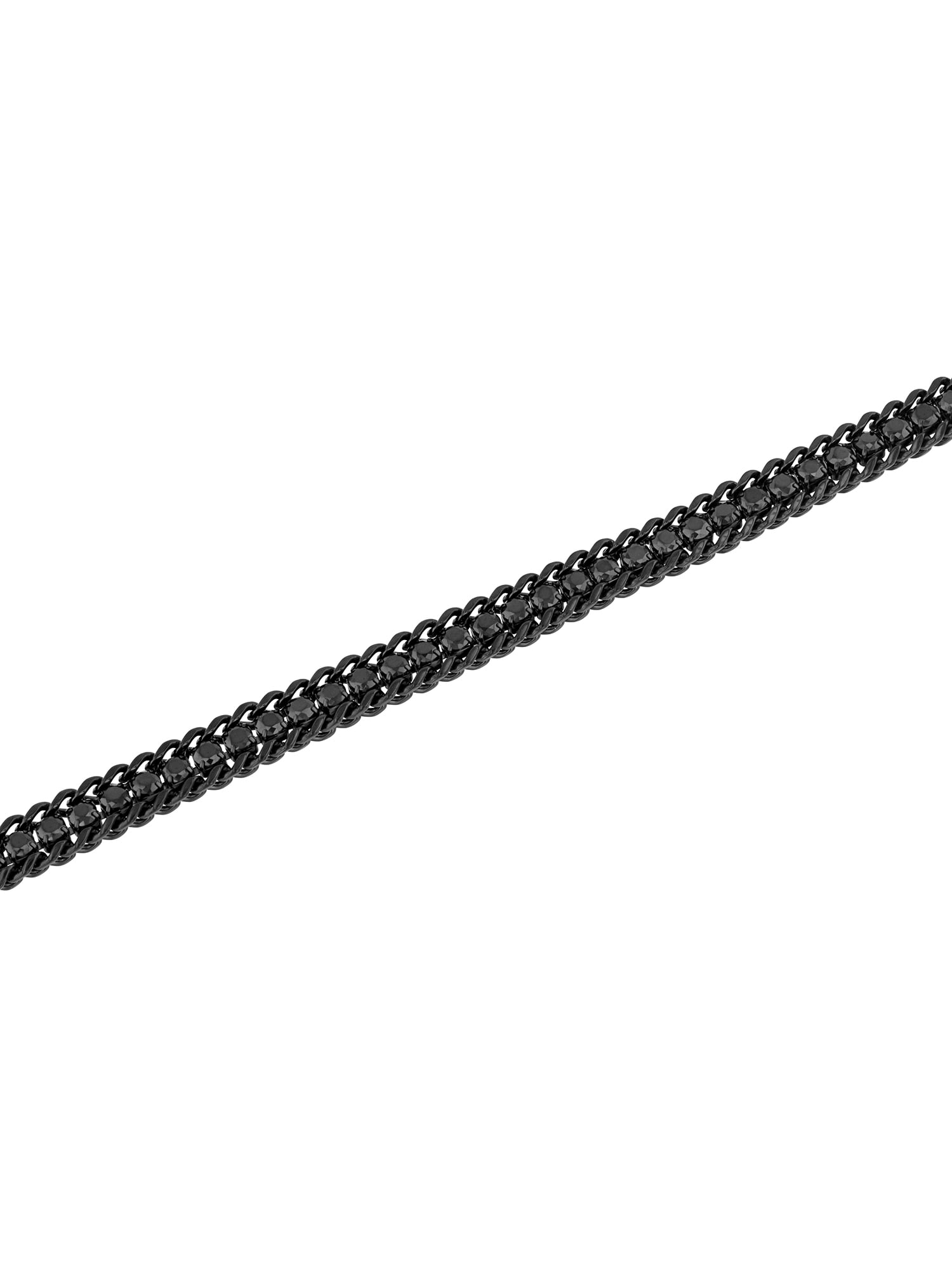 Men's Stainless Steel Black Finish Black Cubic Zirconia Bracelet - Believe by Brilliance