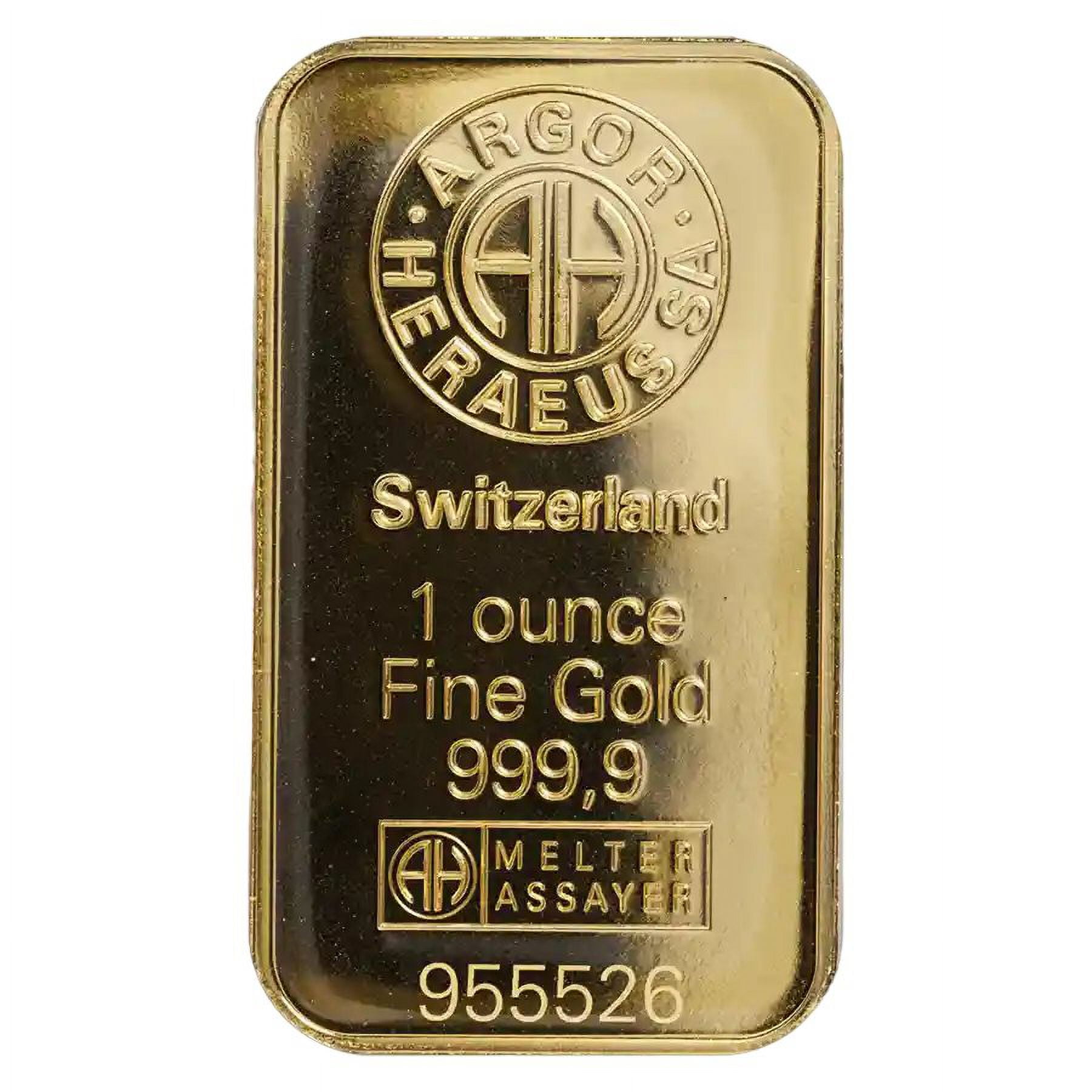 1 oz Gold Bar - Argor-Heraeus .9999 Fine (in Assay)