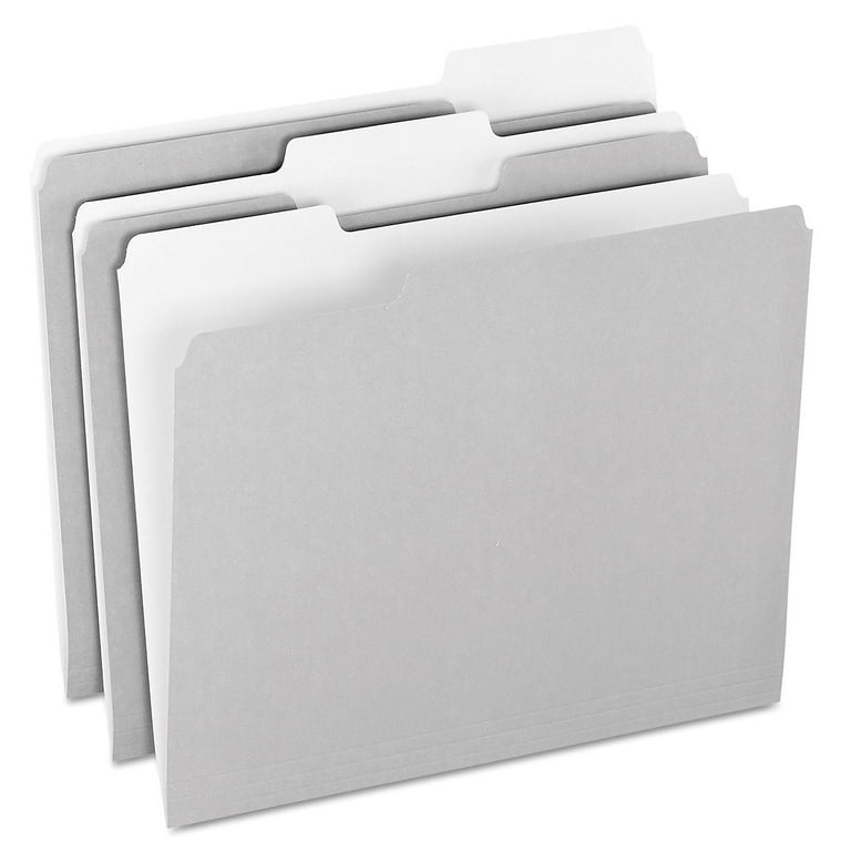Colored File Folders, 1/3-Cut Tabs: Assorted, Letter Size, Gray/Light Gray, 100/Box Colored File Folders, 1/3-Cut Tabs: Assorted, Letter Size, Gray/Light Gray, 100/Box