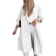 thumbnail image 1 of SAYOO, gabardina abierta por delante para mujer, cárdigan largo de manga 3/4 informal holgado de Color sólido para ropa de calle de otoño SAYOO  moda, 1 of 5