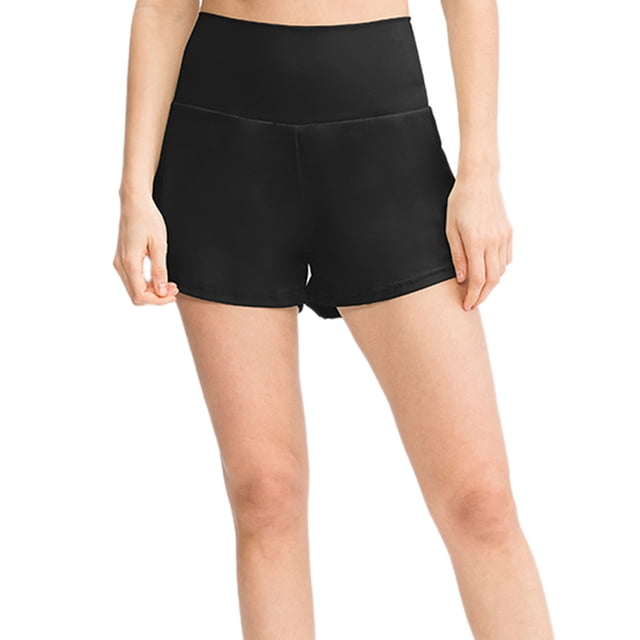 Pantalones cortos para correr para mujer, para entrenamiento, atletismo, gimnasio, yoga, con bolsillos para teléfono, color negro, 4/S,:;:;