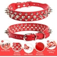 thumbnail image 2 of Spiked Dog Collar Soft Pu Leather Funny Mushrooms Rivet Spike Studded Puppy Collar Adjustable Outdoor Pet Dog Collar for Small Medium Large Dogs Cats, 2 of 7